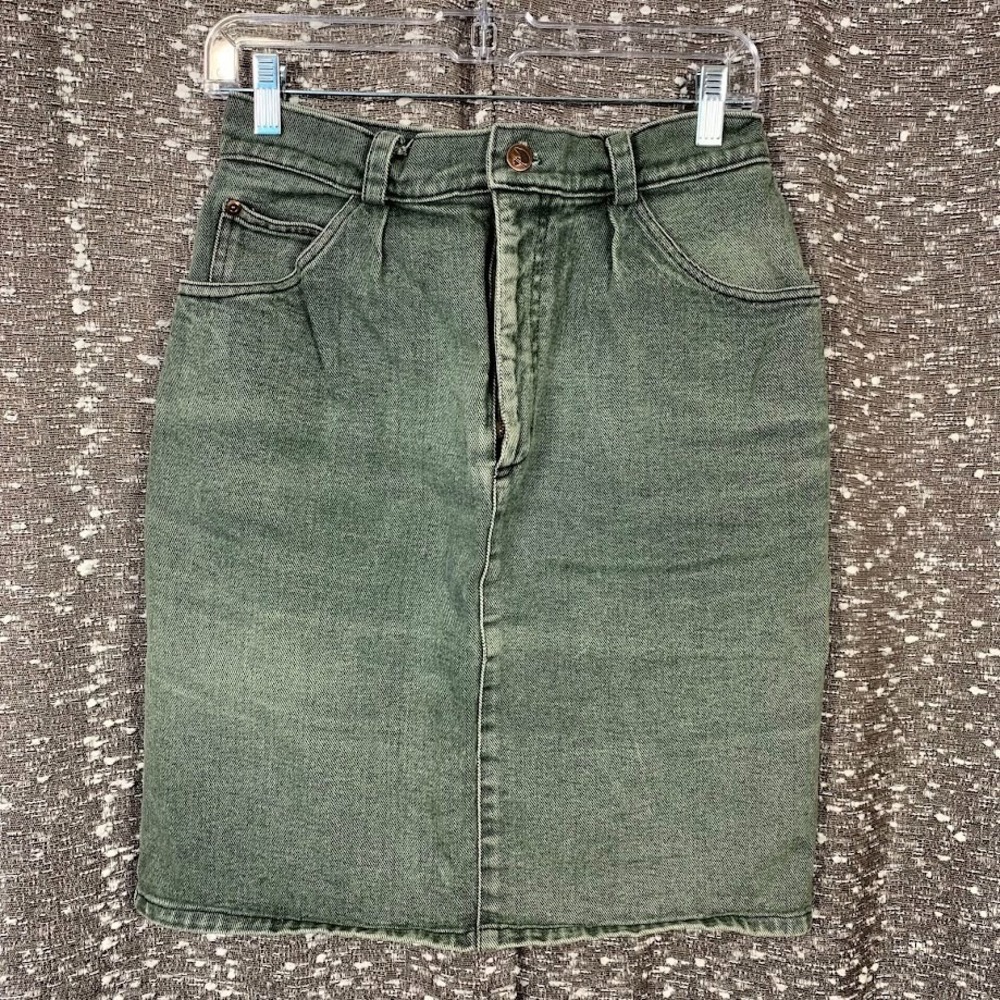 Vintage Gotcha Covered Jeanswear‎ Women's Green Denim Skirt